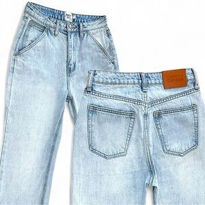 Princess Polly Women’s 90s High Rise Light Acid Wash Straight Leg Jeans Sz 2